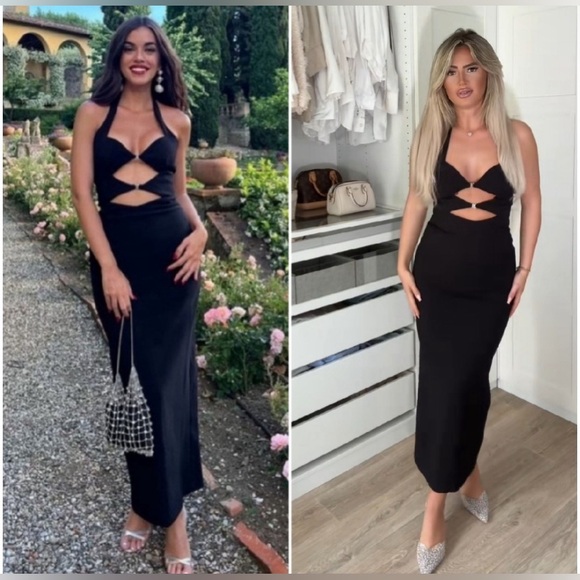 BLOGGERS FAV ZARA NEW CUT OUT BUCKLED HALTER DRESS - Picture 6 of 17